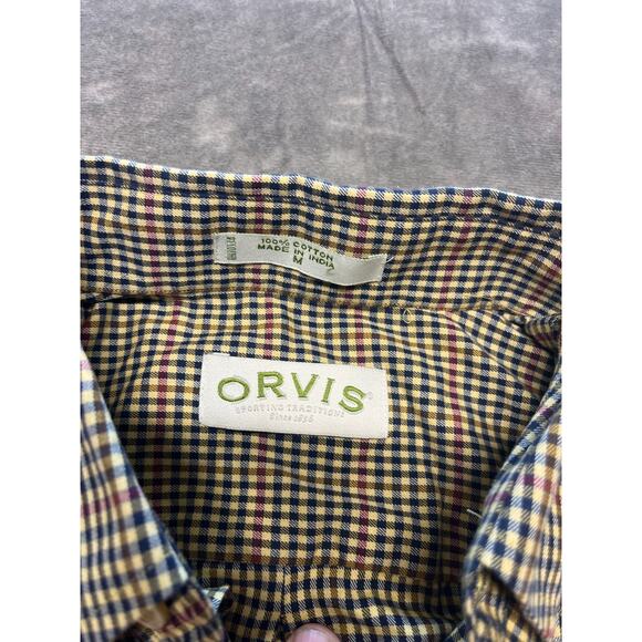 Orvis Shirt Men's Medium Colorful Check Long Sleeve Outdoor Button Up Casual - Picture 4 of 6